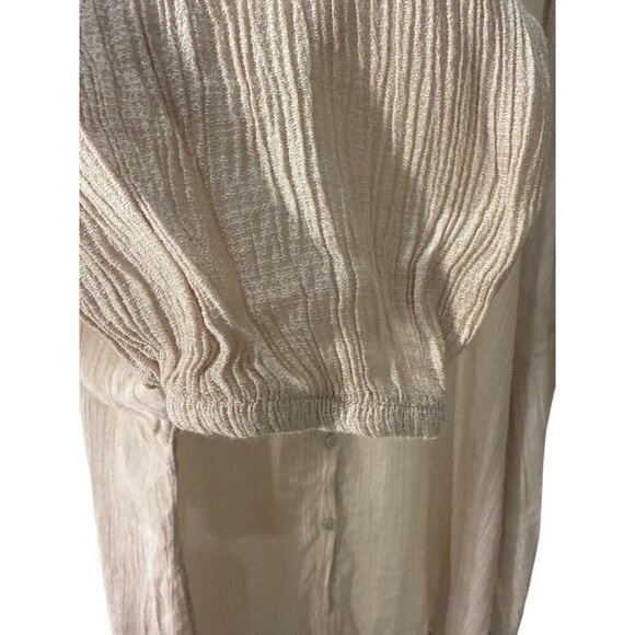 Cobblestone Living Belisa Pleated Button Up Blouse Made in Italy Size L/XL NWT - Picture 3 of 8